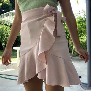 Pastel Pink H&M Wrap Pencil Skirt Cottage Core